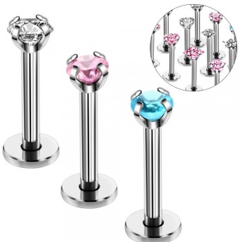 1pc Surgical Steel Labret Lip Piercing Jewelry Star CZ Zircon Cartilage Tragus Ear Studs Screw Percing Nose Ring Bijoux