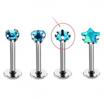 1pc Surgical Steel Labret Lip Piercing Jewelry Star CZ Zircon Cartilage Tragus Ear Studs Screw Percing Nose Ring Bijoux