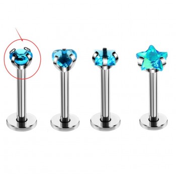 1pc Surgical Steel Labret Lip Piercing Jewelry Star CZ Zircon Cartilage Tragus Ear Studs Screw Percing Nose Ring Bijoux