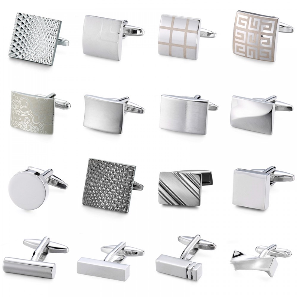 Novelty Hot selling cufflinks High quality Smooth stainless steel laser drawing design cuff links Wedding business Jewelley