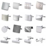 Novelty Hot selling cufflinks High quality Smooth stainless steel laser drawing design cuff links Wedding business Jewelley