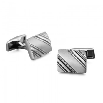 Novelty Hot selling cufflinks High quality Smooth stainless steel laser drawing design cuff links Wedding business Jewelley
