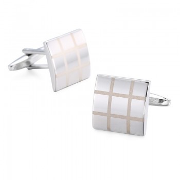 Novelty Hot selling cufflinks High quality Smooth stainless steel laser drawing design cuff links Wedding business Jewelley