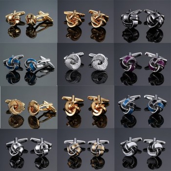 DY The new high quality brass goldsilverblackand twist Cufflinks mens fashion wedding French shirt Cufflinks free shipping