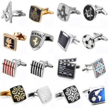 Saudi flag flag Masonic Cufflinks High grade brand logo Golden Horse pattern Freemasons Mens Jewelry shirt cuff Cufflinks