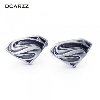 2017 Justice League Superman Logo Cufflinks Super Hero Movie Jewelry Luxury Cuff Links for Men Wedding Cufflinks