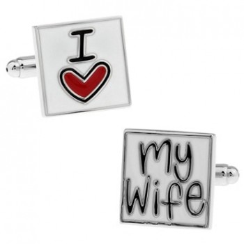 Silver Red Heart I Love You My Wife Fashion Wedding Cufflink Cuff Link 1 Pair Big Promotion Best Man Groom Groomsman Bride