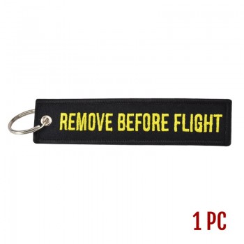 Remove Before Flight OEM Keychain Berloques Red Embroidery Highlight Key Fobs Chains Jewelry Aviation Gifts Chaveiro Masculino
