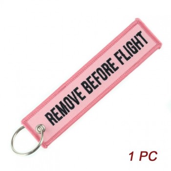 Remove Before Flight OEM Keychain Berloques Red Embroidery Highlight Key Fobs Chains Jewelry Aviation Gifts Chaveiro Masculino