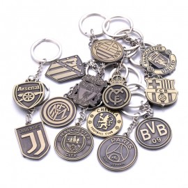 New Season CR7 C.RONALDO Messi Europe Football leagues Soccer Club Logo Bronze Keychains Mens Football Club Keychain Liverpool