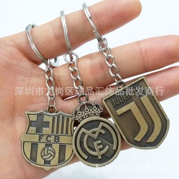 New Season CR7 C.RONALDO Messi Europe Football leagues Soccer Club Logo Bronze Keychains Mens Football Club Keychain Liverpool