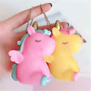 Fancyamp;Fantasy Rainbow PVC Animal Unicorn Keychain for Men Women Bag Ornament Phone Key Chain Porte Clef keyring Bag Decoration