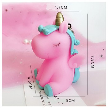 Fancyamp;Fantasy Rainbow PVC Animal Unicorn Keychain for Men Women Bag Ornament Phone Key Chain Porte Clef keyring Bag Decoration