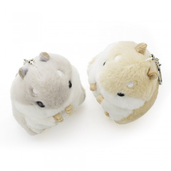 Dalaful Mini Hamster Keyrings Keychains Faux Rabbit Fur Pompom Fluffy Trinkets Car Handbag Pendant Key Chains Ring Holder K356