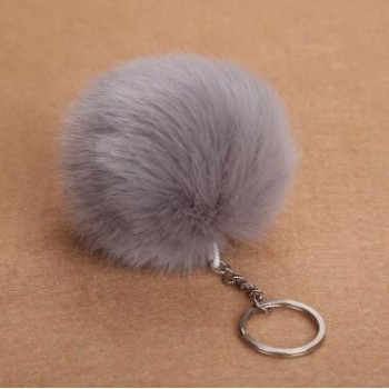 Faux Rabbit Fur Ball KeyChain Pompom Key Chain Pom Pom Key Rings Ballet Angel Girl Fourrure Pompon Women Bag Jewelry