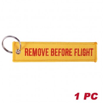 Remove Before Flight OEM Key Chains Berloques Red Embroidery Highlight Key Fobs Chains Jewelry Aviation Gifts Chaveiro Masculino