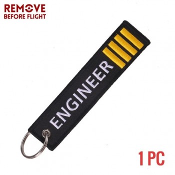 Remove Before Flight OEM Key Chains Berloques Red Embroidery Highlight Key Fobs Chains Jewelry Aviation Gifts Chaveiro Masculino