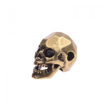 OIQUEI Vintage Black Zircons Skull Copper Beads For Men DIY Jewelry Metal Beads For Making Bracelets  Pulseiras masculinas