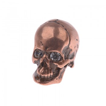 OIQUEI Vintage Black Zircons Skull Copper Beads For Men DIY Jewelry Metal Beads For Making Bracelets  Pulseiras masculinas