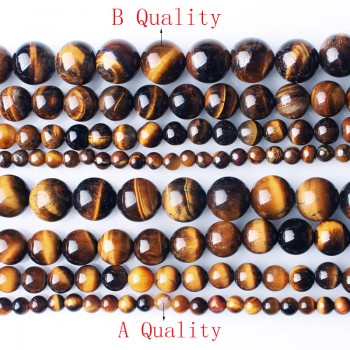 CAMDOE DANLEN Natural Gem Stone Yellow Tiger Eye Round Beads 6 8 10 12 14 16MM Fit Diy Charms  Beads Jewelry Making Accessories