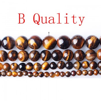 CAMDOE DANLEN Natural Gem Stone Yellow Tiger Eye Round Beads 6 8 10 12 14 16MM Fit Diy Charms  Beads Jewelry Making Accessories