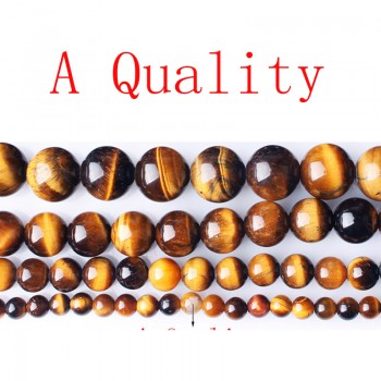 CAMDOE DANLEN Natural Gem Stone Yellow Tiger Eye Round Beads 6 8 10 12 14 16MM Fit Diy Charms  Beads Jewelry Making Accessories