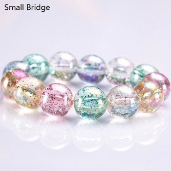 14mm Colorful  Loose Round Transparent Resin Glitter Beads For Making Jewelry Necklace Spacer HandmadeResin Beads Wholesale P502