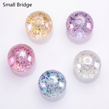 14mm Colorful  Loose Round Transparent Resin Glitter Beads For Making Jewelry Necklace Spacer HandmadeResin Beads Wholesale P502