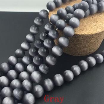 AAA+ Quality Cat Eye Beads 4/6/8/10/12MM Natural Glass String Loose Space Beads Opal DIY Charm Beads for Jewelry Making Bracelet