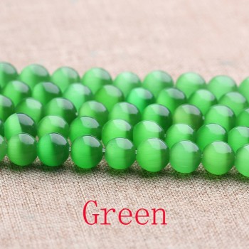 AAA+ Quality Cat Eye Beads 4/6/8/10/12MM Natural Glass String Loose Space Beads Opal DIY Charm Beads for Jewelry Making Bracelet