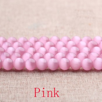 AAA+ Quality Cat Eye Beads 4/6/8/10/12MM Natural Glass String Loose Space Beads Opal DIY Charm Beads for Jewelry Making Bracelet
