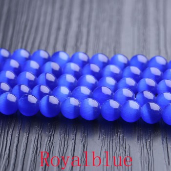 AAA+ Quality Cat Eye Beads 4/6/8/10/12MM Natural Glass String Loose Space Beads Opal DIY Charm Beads for Jewelry Making Bracelet