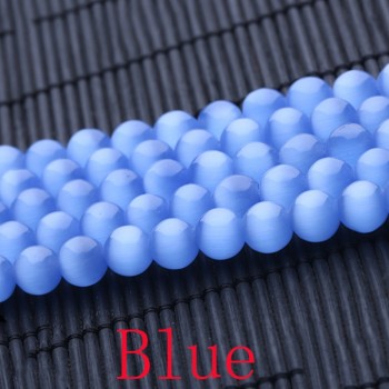 AAA+ Quality Cat Eye Beads 4/6/8/10/12MM Natural Glass String Loose Space Beads Opal DIY Charm Beads for Jewelry Making Bracelet