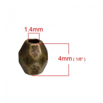 DoreenBeads Zinc Based Alloy Spacer Beads Drum Antique Bronze DIY Findings 4mm( 1/8) x 3mm( 1/8), Hole: Approx 1.4mm, 64 PCs