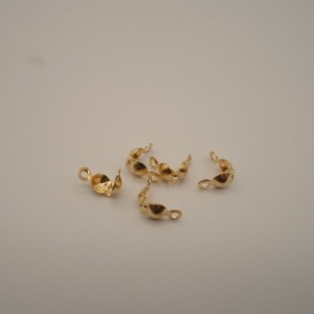200pcs 4*7mm Gold Color Connector Clasps Fit Ball Chain Calottes End Crimps Beads Connectors Components For DIY Jewelry Making