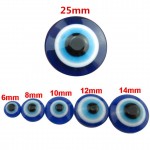 19969 (50/30/25/20/5 pcs/lot) 6/8/10/12/14/25mm Loose Blue Turkish Evil Eye Acrylic Flatback Beads Findings