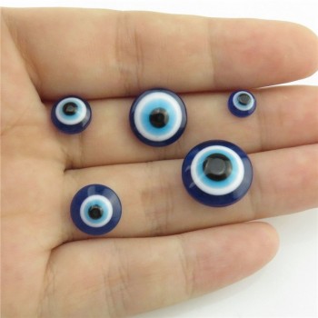 19969 (50/30/25/20/5 pcs/lot) 6/8/10/12/14/25mm Loose Blue Turkish Evil Eye Acrylic Flatback Beads Findings