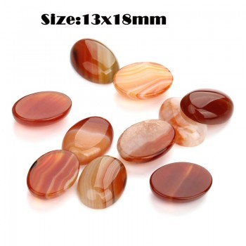 10pcs/lot Natural Stone Colorful Stripe Bulk Beads 10x14mm/13x18mm CAB Oval Flat back Cabochon Cameo for DIY Jewelry Making