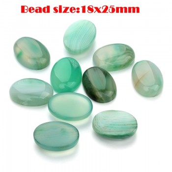 10pcs/lot Natural Stone Colorful Stripe Bulk Beads 10x14mm/13x18mm CAB Oval Flat back Cabochon Cameo for DIY Jewelry Making