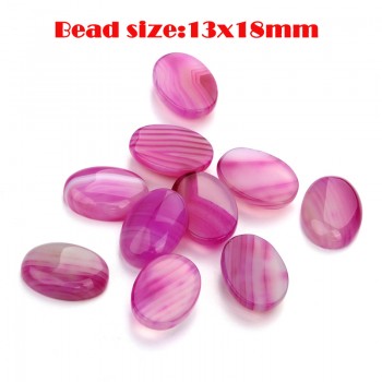10pcs/lot Natural Stone Colorful Stripe Bulk Beads 10x14mm/13x18mm CAB Oval Flat back Cabochon Cameo for DIY Jewelry Making