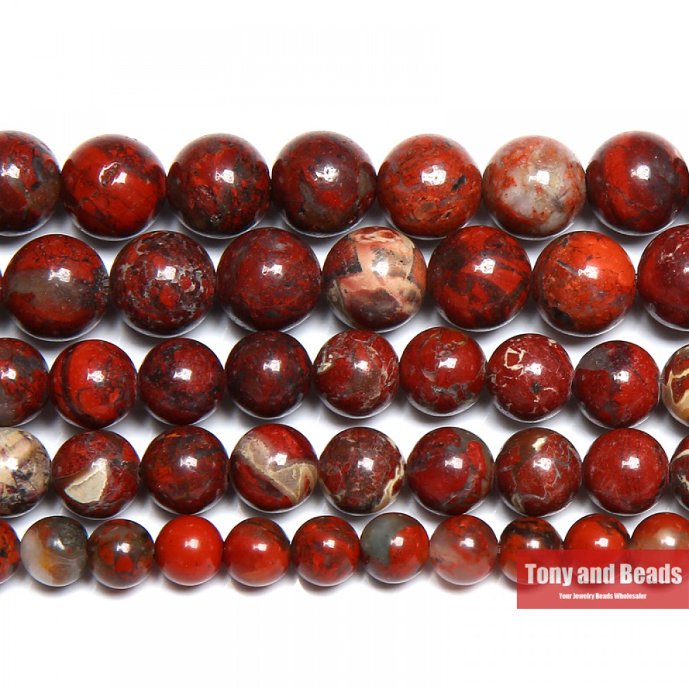 Free Shipping Natural Stone Red Brecciated Jaspers Round Beads 15 Strand 6 8 10 12MM Pick Size For Jewelry Making