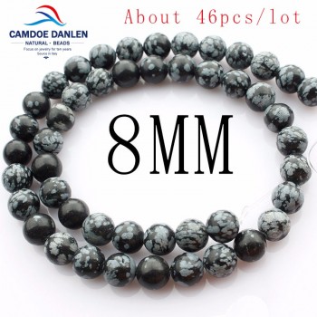 Free Shipping Snowflake Obsidian Beads Round Selectable Size 4 6 8 10mm Natural Stone Beads For Jewelry Making Diy Bracelet TR99