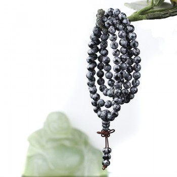 Free Shipping Snowflake Obsidian Beads Round Selectable Size 4 6 8 10mm Natural Stone Beads For Jewelry Making Diy Bracelet TR99