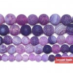 Free Shipping Natural Stone Frost Crab Purple Agates Round Loose Beads  6 8 10 12MM Pick Size For Jewelry Making