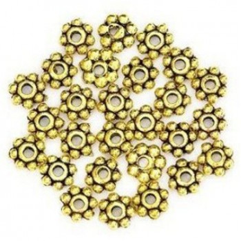 Fit Women Men DIY Bracelets Findings 200pcs/Lots Daisy Spacer Metal Beads 4mm Jewelry Making Bracelets Wholesale Gold Silver