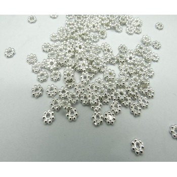 Fit Women Men DIY Bracelets Findings 200pcs/Lots Daisy Spacer Metal Beads 4mm Jewelry Making Bracelets Wholesale Gold Silver