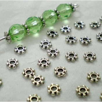 Fit Women Men DIY Bracelets Findings 200pcs/Lots Daisy Spacer Metal Beads 4mm Jewelry Making Bracelets Wholesale Gold Silver