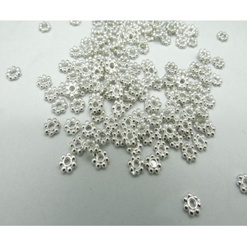 Fit Women Men DIY Bracelets Findings 200pcs/Lots Daisy Spacer Metal Beads 4mm Jewelry Making Bracelets Wholesale Gold Silver