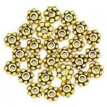 Fit Women Men DIY Bracelets Findings 200pcs/Lots Daisy Spacer Metal Beads 4mm Jewelry Making Bracelets Wholesale Gold Silver