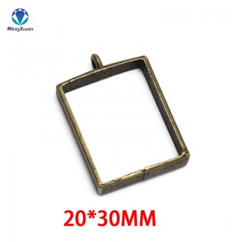 MINGXUAN 10pcs/lot Vintage Charm Photo Frame Bronze Tone Ancient Base Necklace Bracelets Pendant DIY Supplies Jewelry Findings